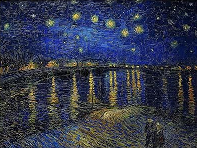 Noche estrellada sobre el Ródano de Van Gogh