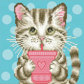 Pintura diamante + Pintura por número - Gatito