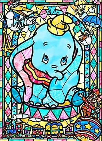 Dumbo Vitral- Kit de pintura diamante