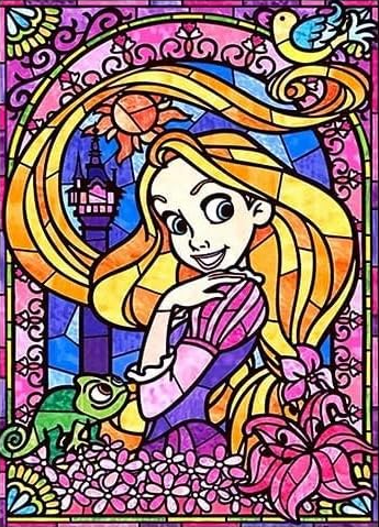 Pintura diamante básica - Rapunzel Vitral