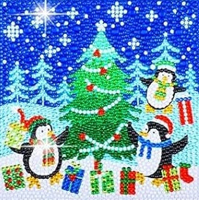 Árbol navideño con pinguinos (kit pequeño)