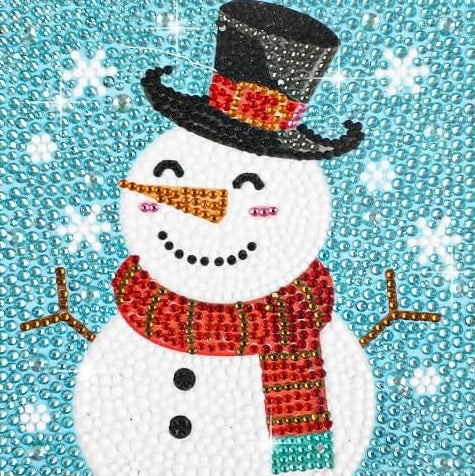 Muñeco de nieve con fondo azul (kit pequeño)