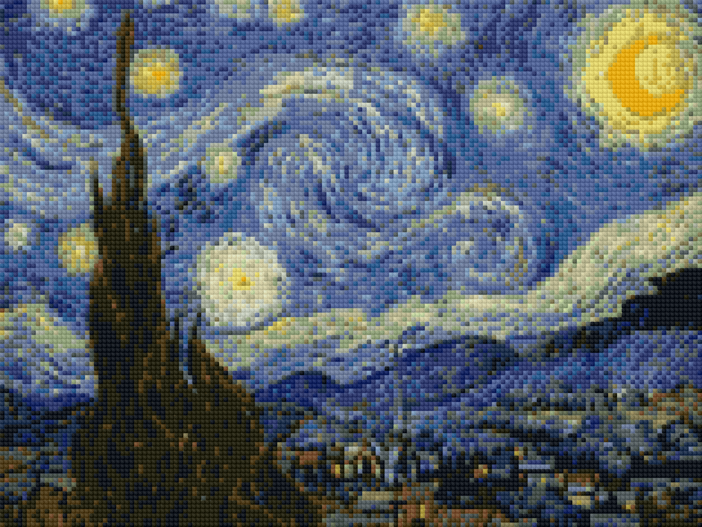 La Noche estrellada de Van Gogh 35x45 cm diamante cuadrado