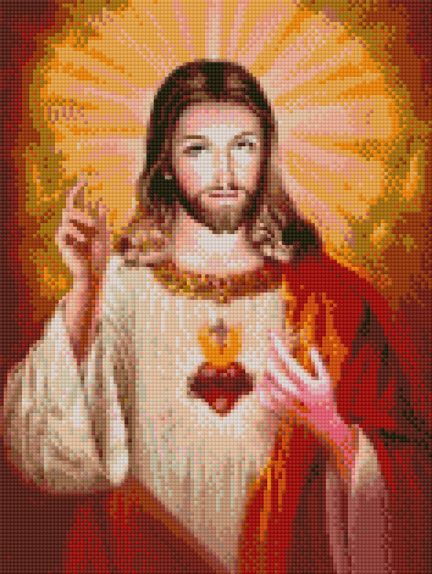 Sagrado Corazón de Jesús 35x45 cm diamante cuadrado