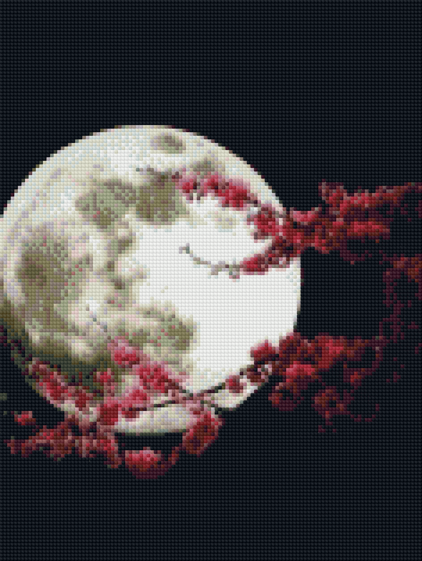 Luna llena con flores diamante cuadrado