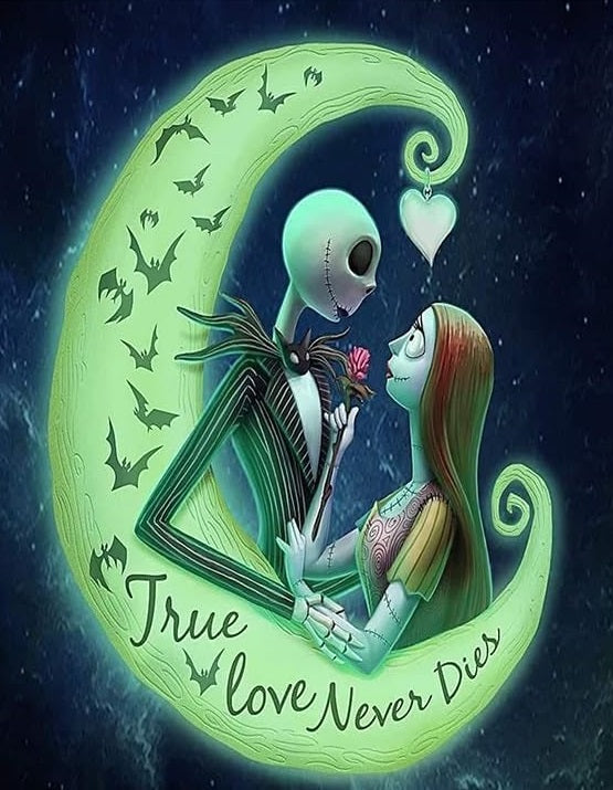 Pintura diamante kit básico - Jack & Sally verde