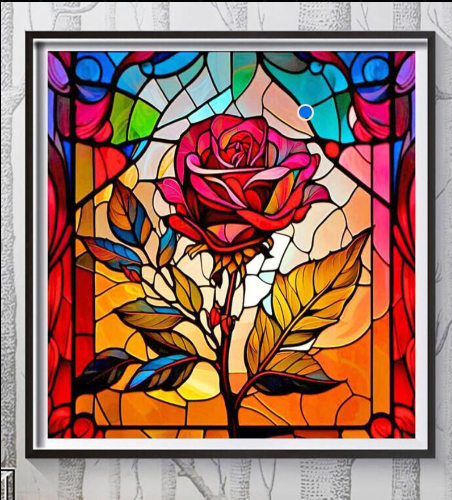 Rosa de la Bella y la Bestia Vitral- Kit de pintura diamante