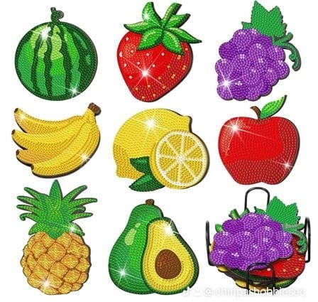 Posavasos de Pintura Diamante - Frutas