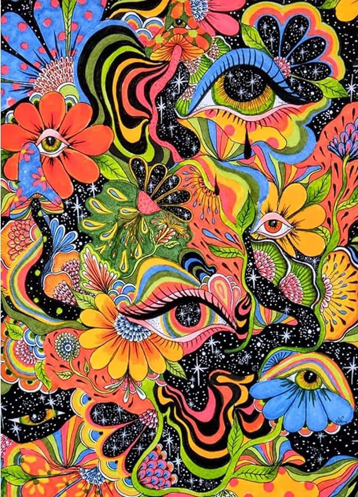 Mundo psicodélico- Kit de pintura diamante