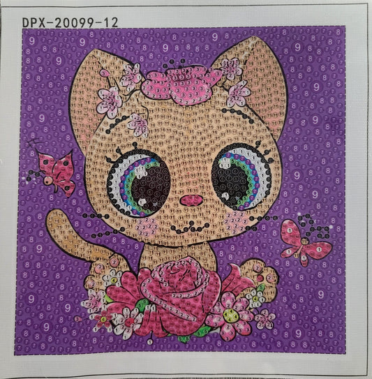 Gata con rosas (Kit pequeño)