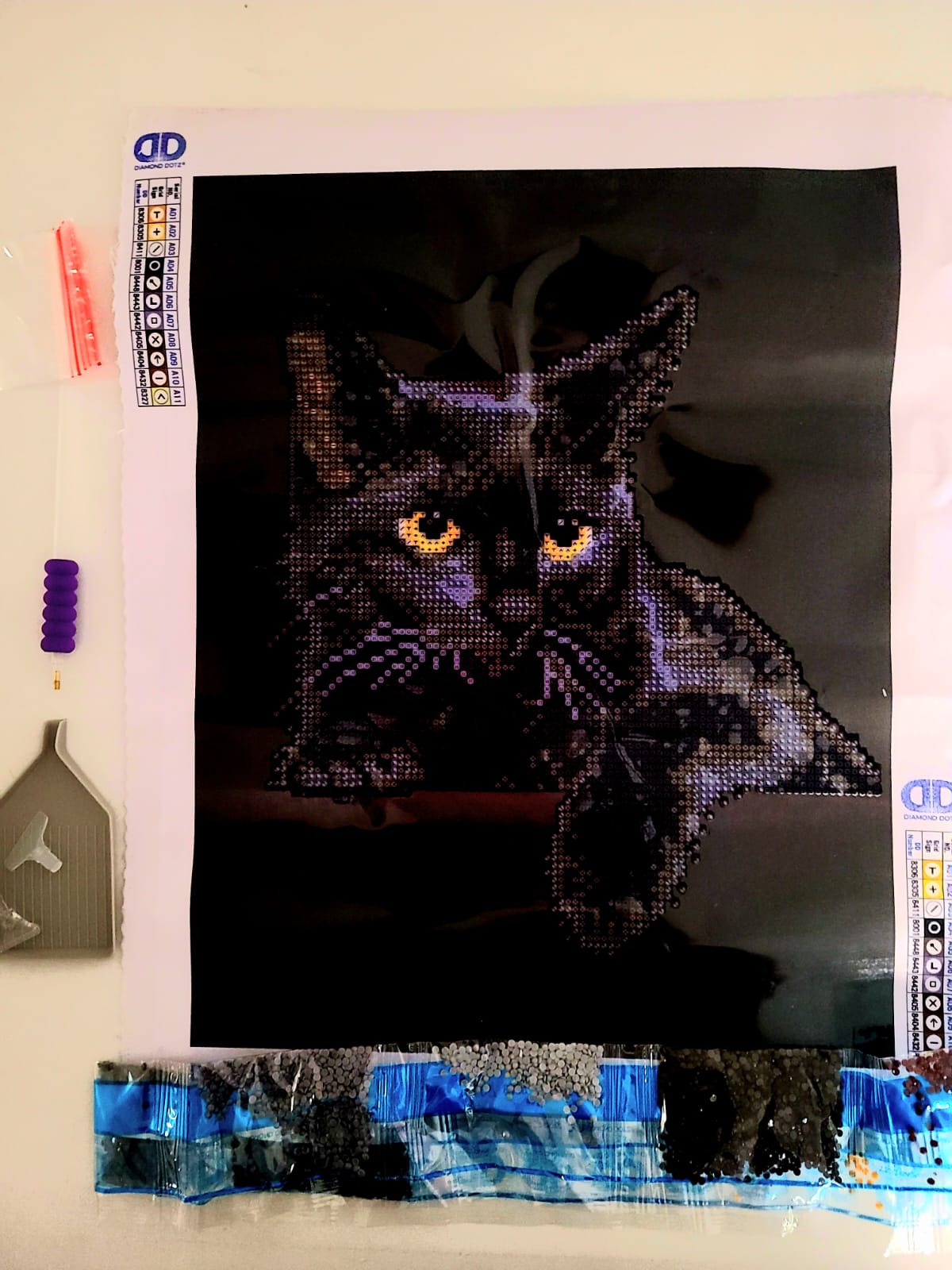 Gato negro - - Kit de pintura diamante