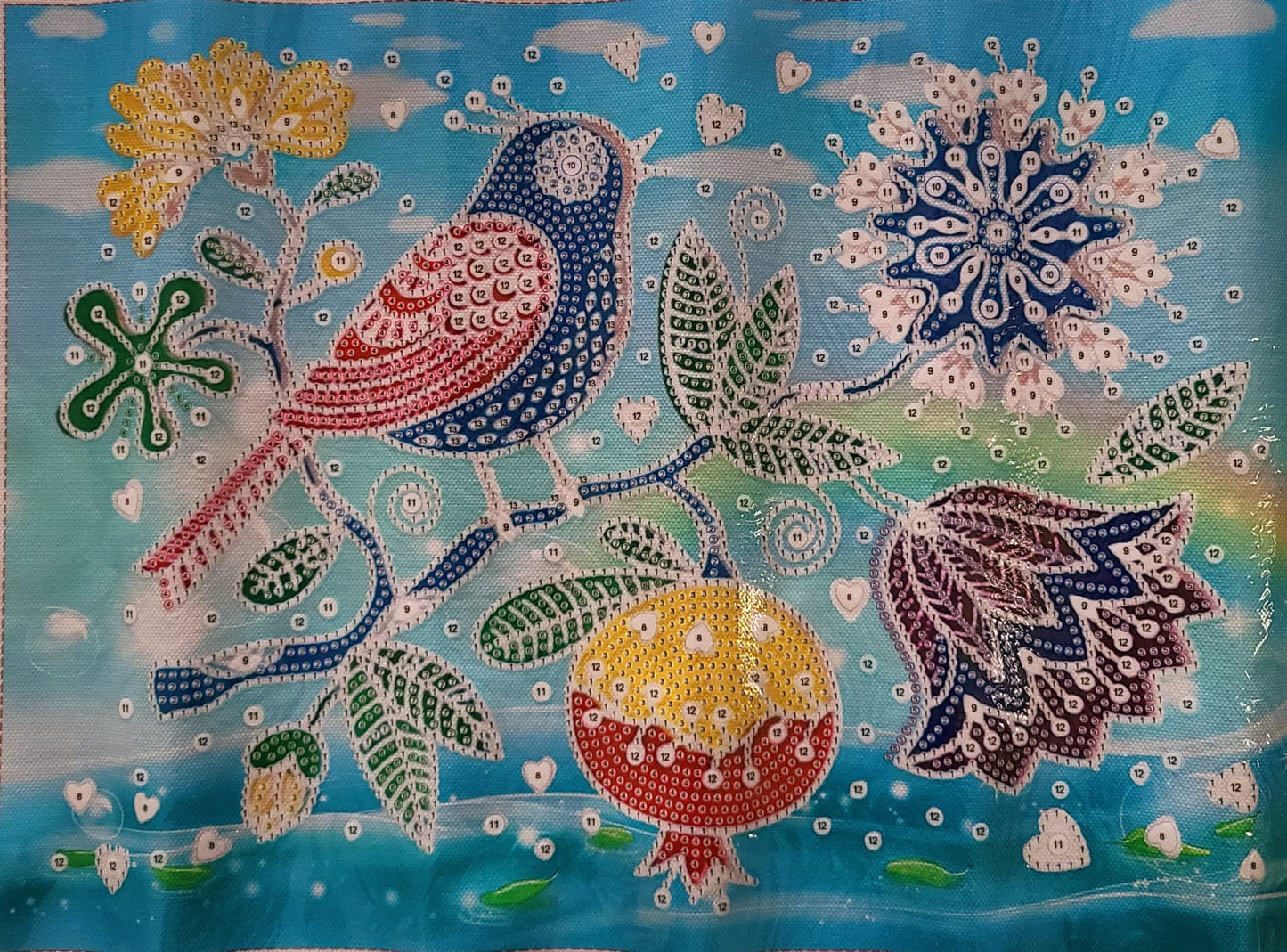 Mandala Pajaritos y Flores- Kit de pintura diamante