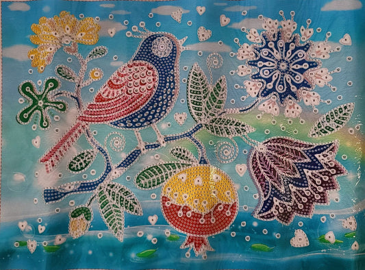 Mandala Pajaritos y Flores- Kit de pintura diamante