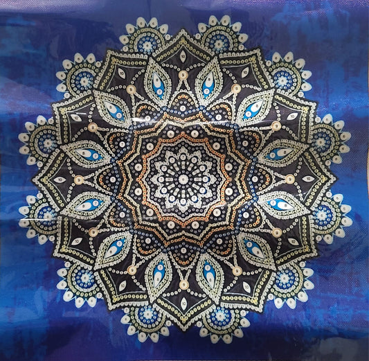 Mandala Azul -Kit de pintura diamante