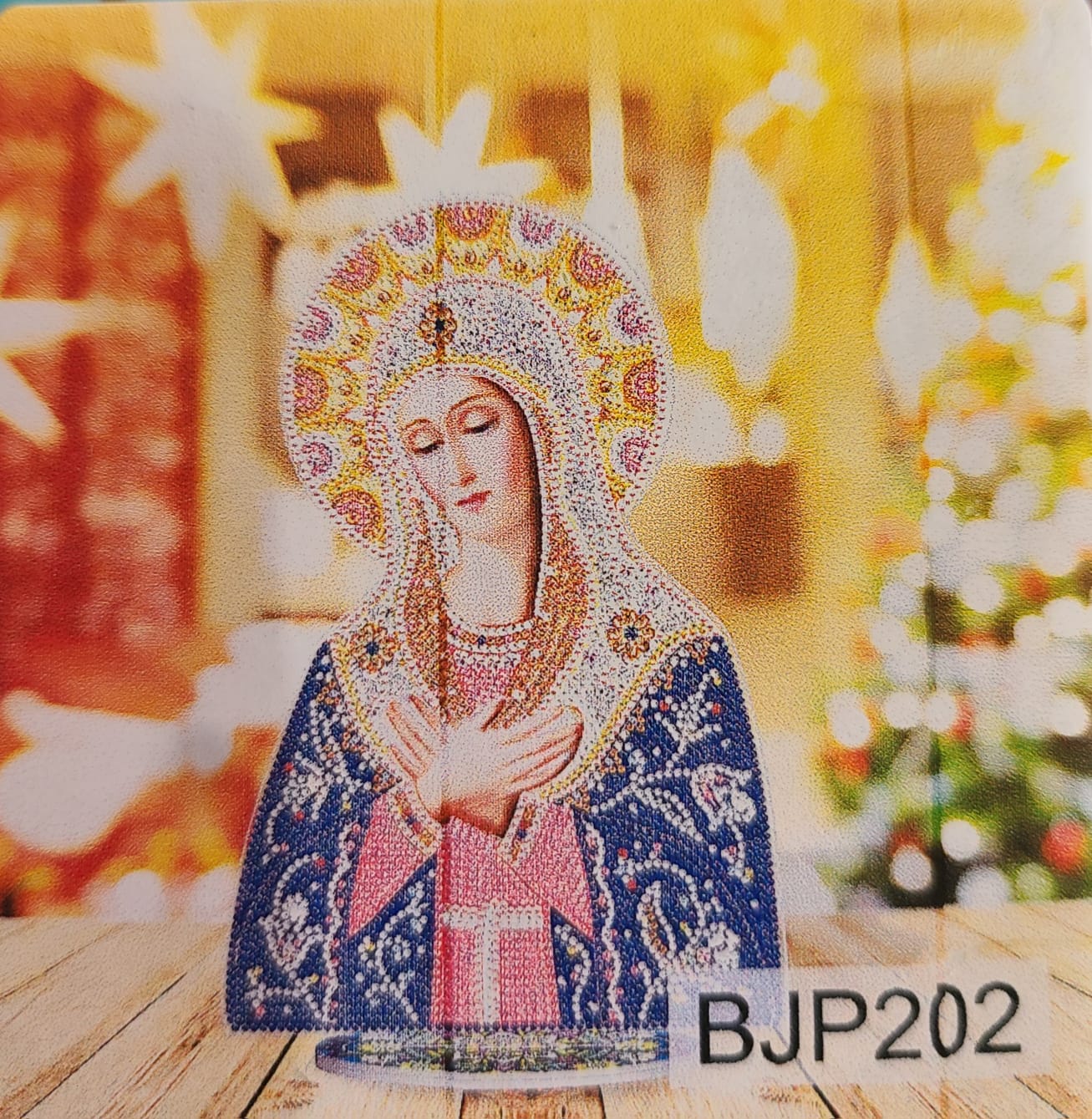 Adorno 3D de pintura diamante -Virgen Dorada