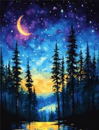 Cielo Indigo estrellado - kit de pintura diamante
