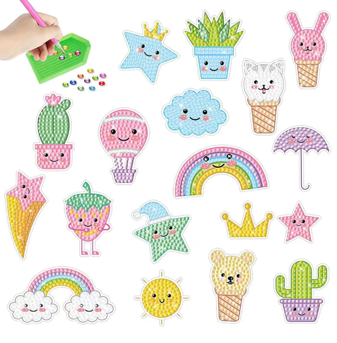 Pintura Diamante Stickers - Caritas felices