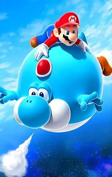 Pintura Diamante - Mario y Yoshi Azul