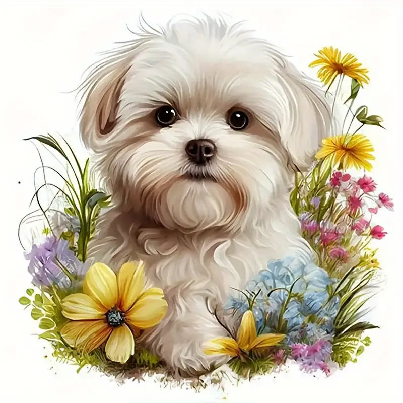 Perro entre flores (Kit pequeño)