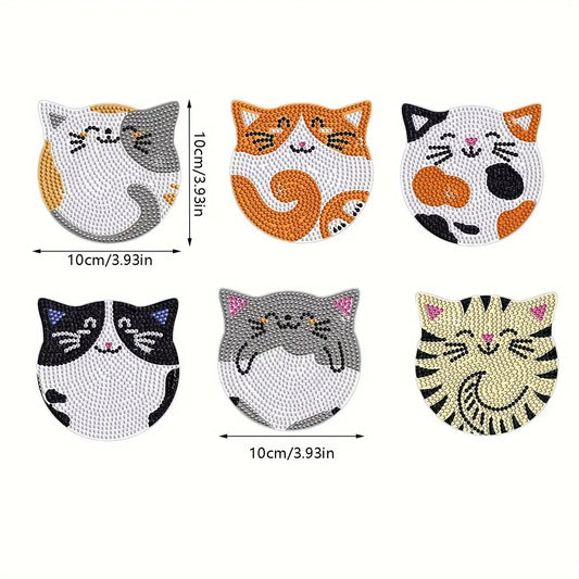 Posavasos de Pintura Diamante  - Gatos